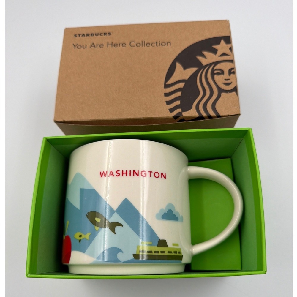 Starbucks Washington You Are Here Collection Coffee Mug Cup 14 oz with Box NEW